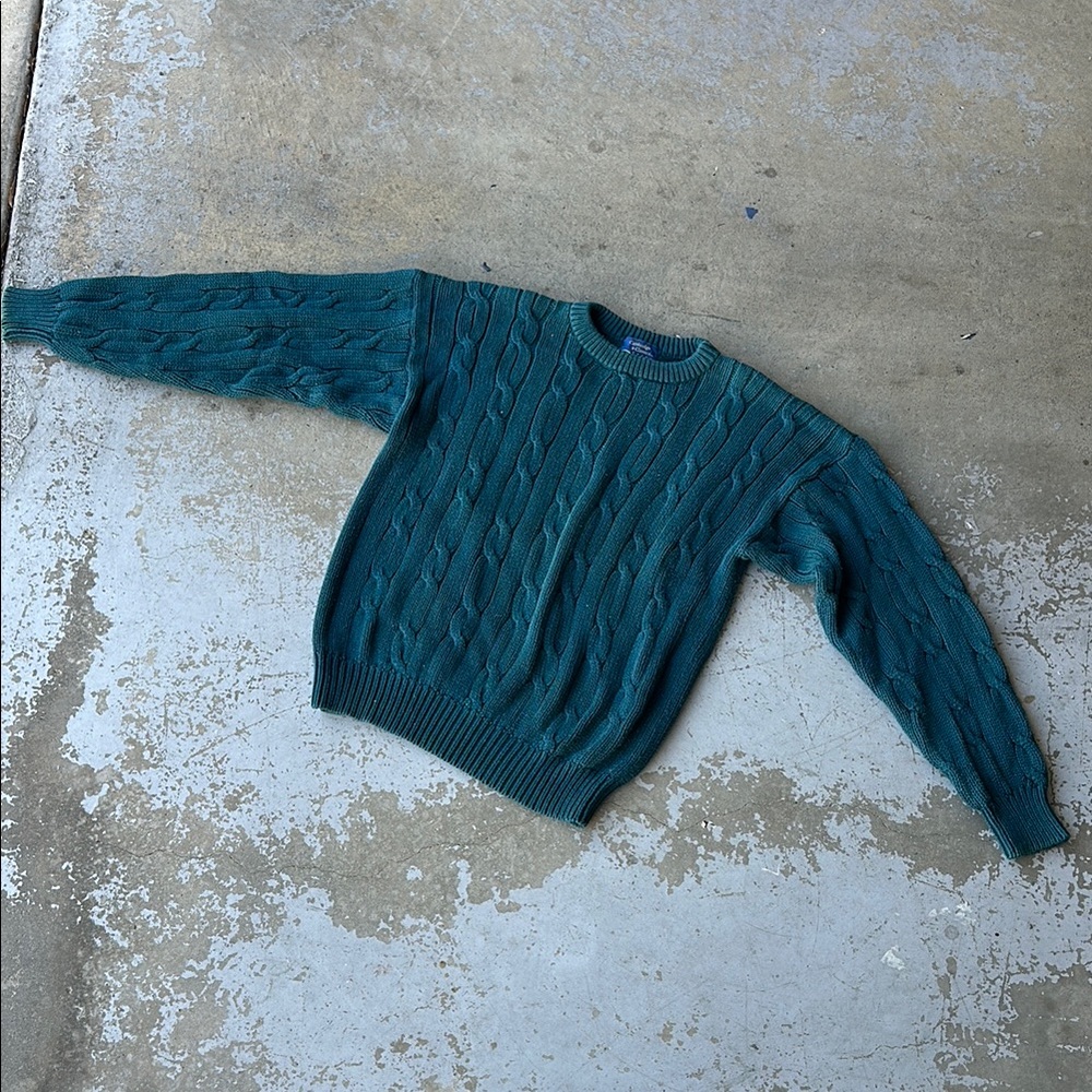 Cambridge Classic Men's Teal Cable Knit Sweater